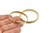 Brass Circle Connectors, 6 Raw Brass Circle Connectors (50x1.5x5mm) D1569