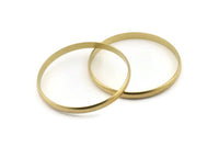 Brass Circle Connectors, 6 Raw Brass Circle Connectors (55x1.5x5mm) D1520