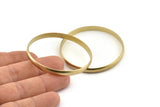 Brass Circle Connectors, 6 Raw Brass Circle Connectors (55x1.5x5mm) D1520