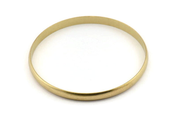 Brass Circle Connectors, 4 Raw Brass Circle Connectors (60x1.5x5mm) D1582