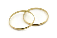 Brass Circle Connectors, 4 Raw Brass Circle Connectors (60x1.5x5mm) D1582