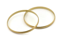 Brass Circle Connectors, 4 Raw Brass Circle Connectors (65x1.5x5mm) D1574