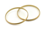Brass Circle Connectors, 4 Raw Brass Circle Connectors (65x1.5x5mm) D1574