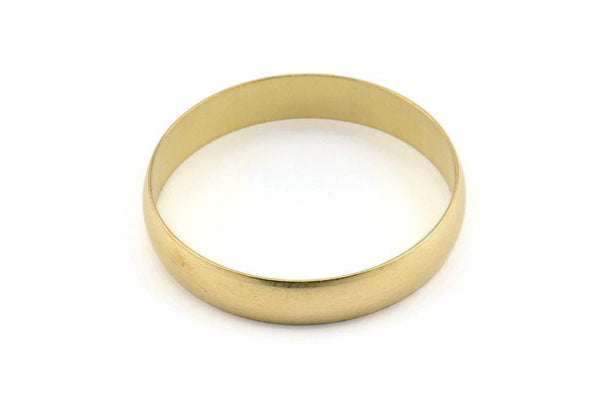 Brass Circle Connectors, 4 Raw Brass Circle Connectors (45x1.5x8mm) D1476