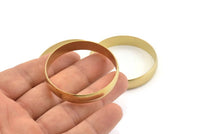 Brass Circle Connectors, 4 Raw Brass Circle Connectors (45x1.5x8mm) D1476