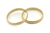 Brass Circle Connectors, 2 Raw Brass Circle Connectors (55x1.5x8mm) D1474