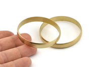 Brass Circle Connectors, 2 Raw Brass Circle Connectors (55x1.5x8mm) D1474