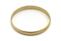 Brass Circle Connectors, 2 Raw Brass Circle Connectors (70x1.5x8mm) D1524