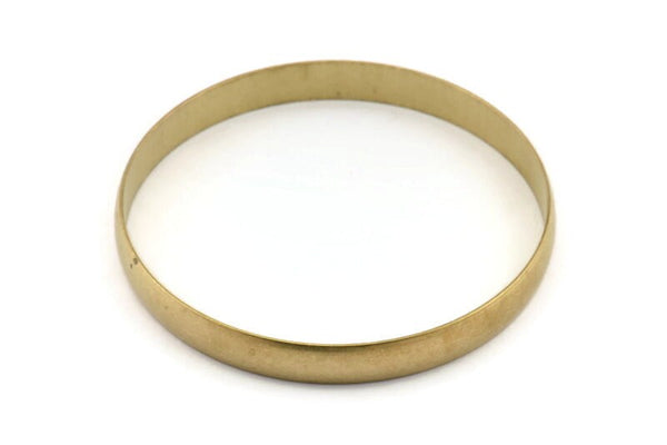 Brass Circle Connectors, 2 Raw Brass Circle Connectors (70x1.5x8mm) D1524