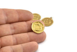 Brass Pisces Charm, 4 Raw Brass Pisces Charms With 1 Loop (17x20mm) F086