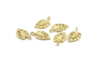Pirinç Yaprak Tılsımı, 1 Halkalı 10 Ham Pirinç Yaprak Tılsımı, Küpeler, Bulgular (19x10x1,5 mm) N1189