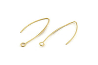 Brass Earring Wire, 24 Raw Brass Earring Wires (37x0.70mm) D1702