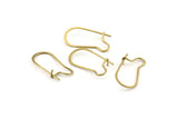 Brass Earring Wire, 24 Raw Brass Earring Wires, Earring Hooks (21x10x0.70mm) D1713