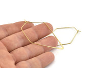 Brass Earring Wire, 20 Raw Brass Diamond Earring Wires (53x31x0.70mm) D1616