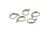 Steel Earring Leverback, 24 Stainless Steel Leverback Earring Findings (13x10mm) D1501