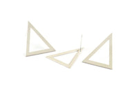 Silver Triangle Earring, 2 - 925 Silver Triangle Stud Earrings (26x21x0.60mm) P07