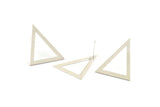 Silver Triangle Earring, 2 - 925 Silver Triangle Stud Earrings (26x21x0.60mm) P07