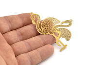 Pirinç Flamingo Tılsımı, 1 Döngülü 10 Ham Pirinç Flamingo Tılsımı, Bulgular (59x30x0,30 mm) D1694