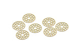 Brass Circle Charm, 24 Raw Brass Circle Charms, Earrings, Findings (14x0.40mm) F124