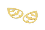 Brass Drop Charm, 10 Raw Brass Bat Charms With 1 Hole, Findings (44x30x0.30mm) D1707