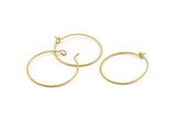 Brass Earring Wire, 20 Textured Raw Brass Earring Wires (25x0.70mm) D1621