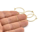 Brass Earring Wire, 20 Textured Raw Brass Earring Wires (25x0.70mm) D1621