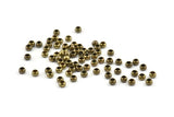 Brass Ball Beads, 500 Antique Brass Tiny Spacer Beads, Findings (1.5mm) D1665