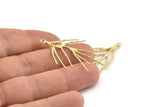Brass Branch Charm, 8 Raw Brass Tree Branch Charms With 1 Loop, Charms, Findings (41mm) N1229