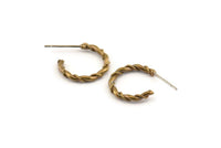 Brass Earring Wires, 4 Raw Brass Earring Studs (16x2mm) N1253