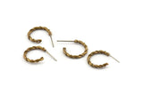 Brass Earring Wires, 4 Raw Brass Earring Studs (16x2mm) N1253