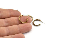 Brass Earring Wires, 4 Raw Brass Earring Studs (16x2mm) N1253