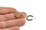 Brass Earring Wires, 4 Raw Brass Earring Studs (16x2mm) N1253