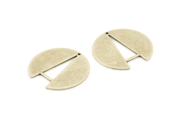 Gümüş Yuvarlak Charm, 1 Delikli 6 Antik Gümüş Kaplama Pirinç Yuvarlak Charm, Küpeler, Kolye Uçları, Bulgular (25x24x0,80 mm) D1206 H1028