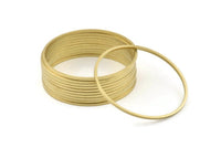70mm Circle Connectors - 12 Raw Brass Circle Connectors (70x2x2mm) D1516
