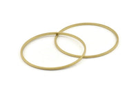 70mm Circle Connectors - 12 Raw Brass Circle Connectors (70x2x2mm) D1516