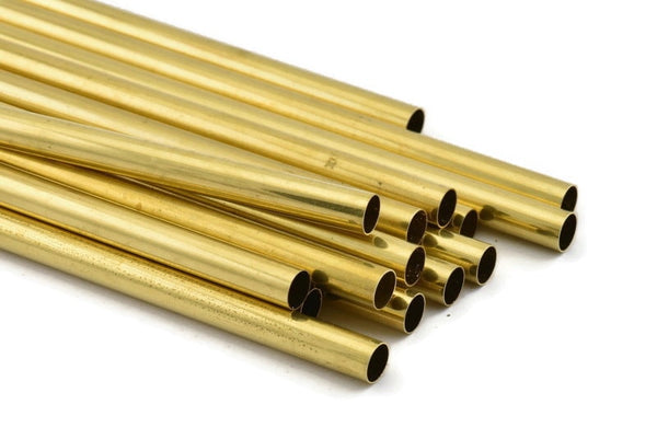 Brass Tubes Customize Size, 4 Raw Brass Tube Beads - 8x230mm - 6x260mm - 10x400mm