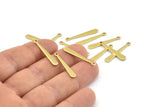 Pirinç Çubuk Charm, 1 Delikli 50 Ham Pirinç Çubuk Charm, Kolye Çubukları, Bulgular (25x4x1.5x0.80mm) A1352