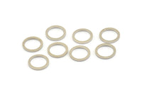 Silver Circle Ring, 50 Silver Tone Brass Round Rings, Charms (10mm) B0118 H0548