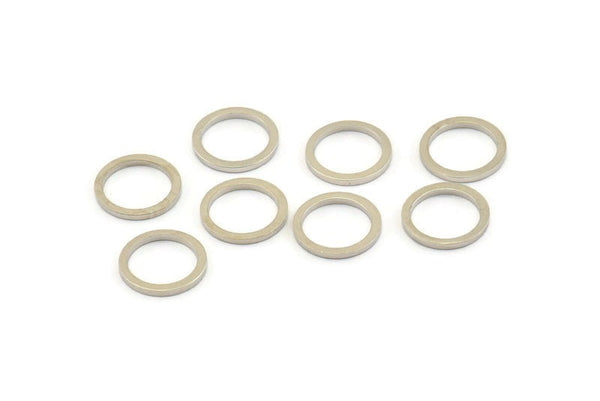 Silver Circle Ring, 50 Silver Tone Brass Round Rings, Charms (10mm) B0118 H0548