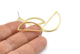 Yarım Daire Küpe, 8 Ham Pirinç Yarım Daire Küpe (30x15x1,2 mm) Bs 1173 A1371