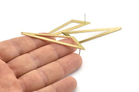 Brass Triangle Earring, 4 Raw Brass Triangle Stud Earrings With 1 Hole (59x47x18x0.80mm) Bs 1291 A1364
