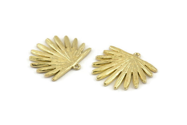 Pirinç Güneş Tılsımı, 1 Halkalı 2 Ham Pirinç Güneş Tılsımı, Kolye Uçları, Küpeler (26x24x2mm) N1270