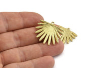 Pirinç Güneş Tılsımı, 1 Halkalı 2 Ham Pirinç Güneş Tılsımı, Kolye Uçları, Küpeler (26x24x2mm) N1270