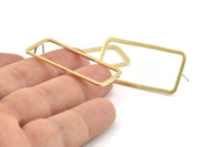 Brass Rectangle Earring, 8 Raw Brass Rectangle Stud Earrings (20x40x2x1mm) D1648 A1408