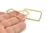 Brass Rectangle Earring, 8 Raw Brass Rectangle Stud Earrings (20x40x2x1mm) D1648 A1408
