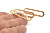Brass Oval Earring, 8 Raw Brass Oval Stud Earrings (44x11x0.90mm) D1340 A1423