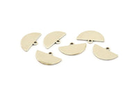 Silver Half Moon, 24 Antique Silver Plated Brass Semi Circle Blank Charms With 1 Loop (14.5x9x0.80mm) E103 H1195