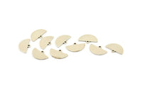 Silver Half Moon, 24 Antique Silver Plated Brass Semi Circle Blank Charms With 1 Loop (14.5x9x0.80mm) E103 H1195