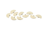 Silver Half Moon, 24 Antique Silver Plated Brass Semi Circle Blank Charms With 1 Loop (14.5x9x0.80mm) E103 H1195