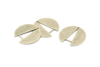Gümüş Yuvarlak Charm, 1 Delikli 6 Dokulu Antik Gümüş Kaplama Pirinç Yuvarlak Charm, Küpeler, Bulgular (25x24x0,80 mm) D950 H0268